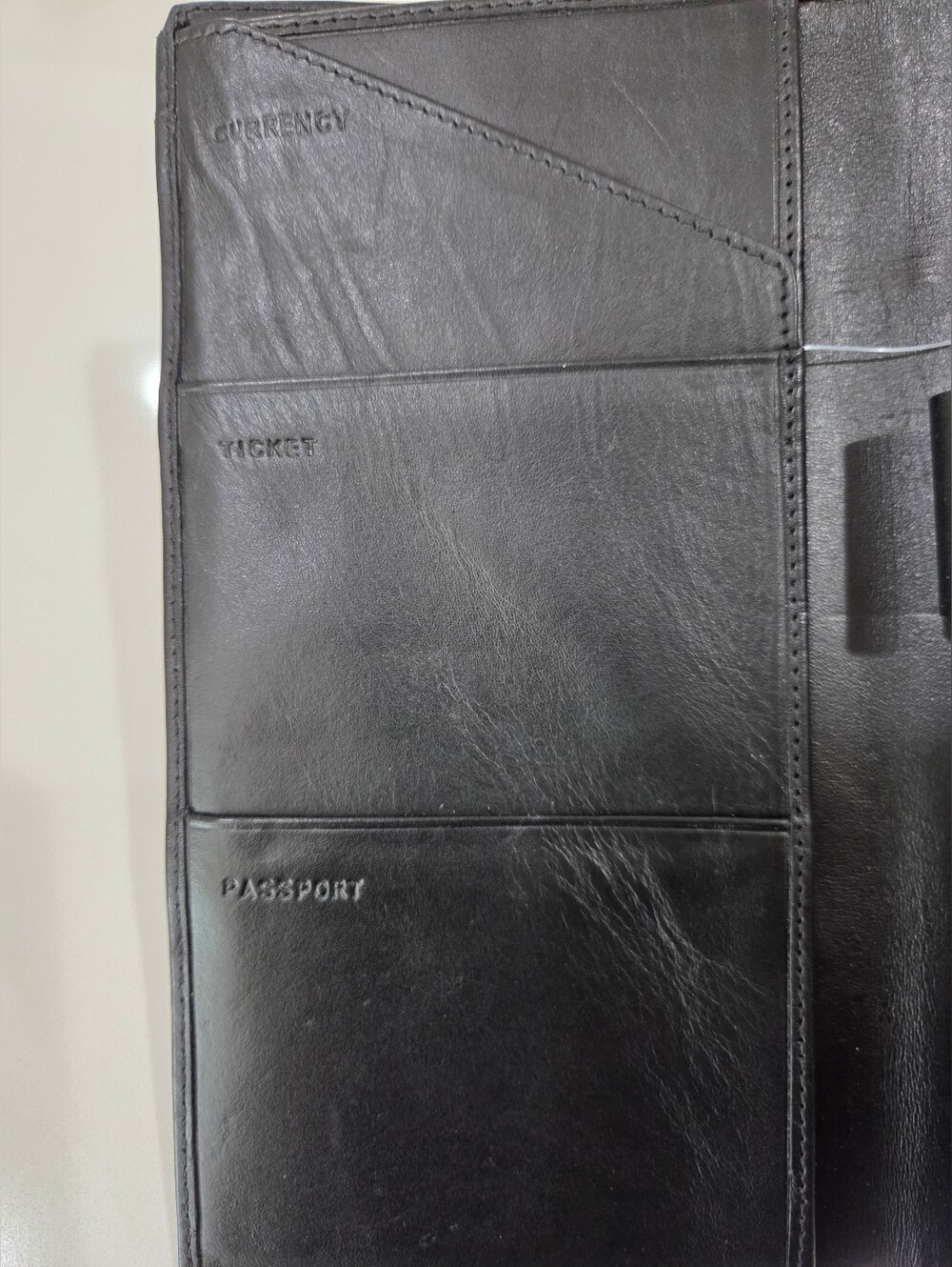 Leather Travel Wallet with RFID Protection - Black 100% Leather. - Picture 11 of 15